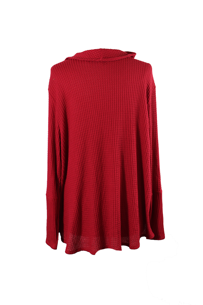 red cowl neck sweater ladies