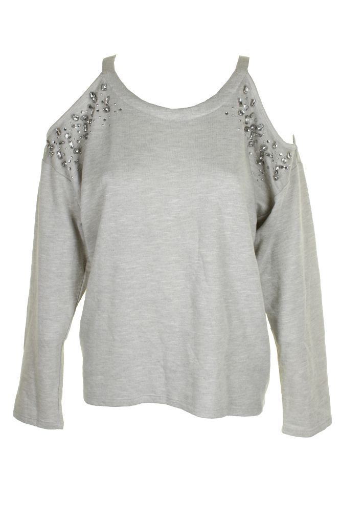 grey cold shoulder sweatshirt