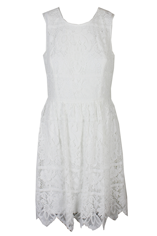 Tommy Hilfiger White Sleeveless Lace A-Line Dress 8 MSRP $139 | eBay