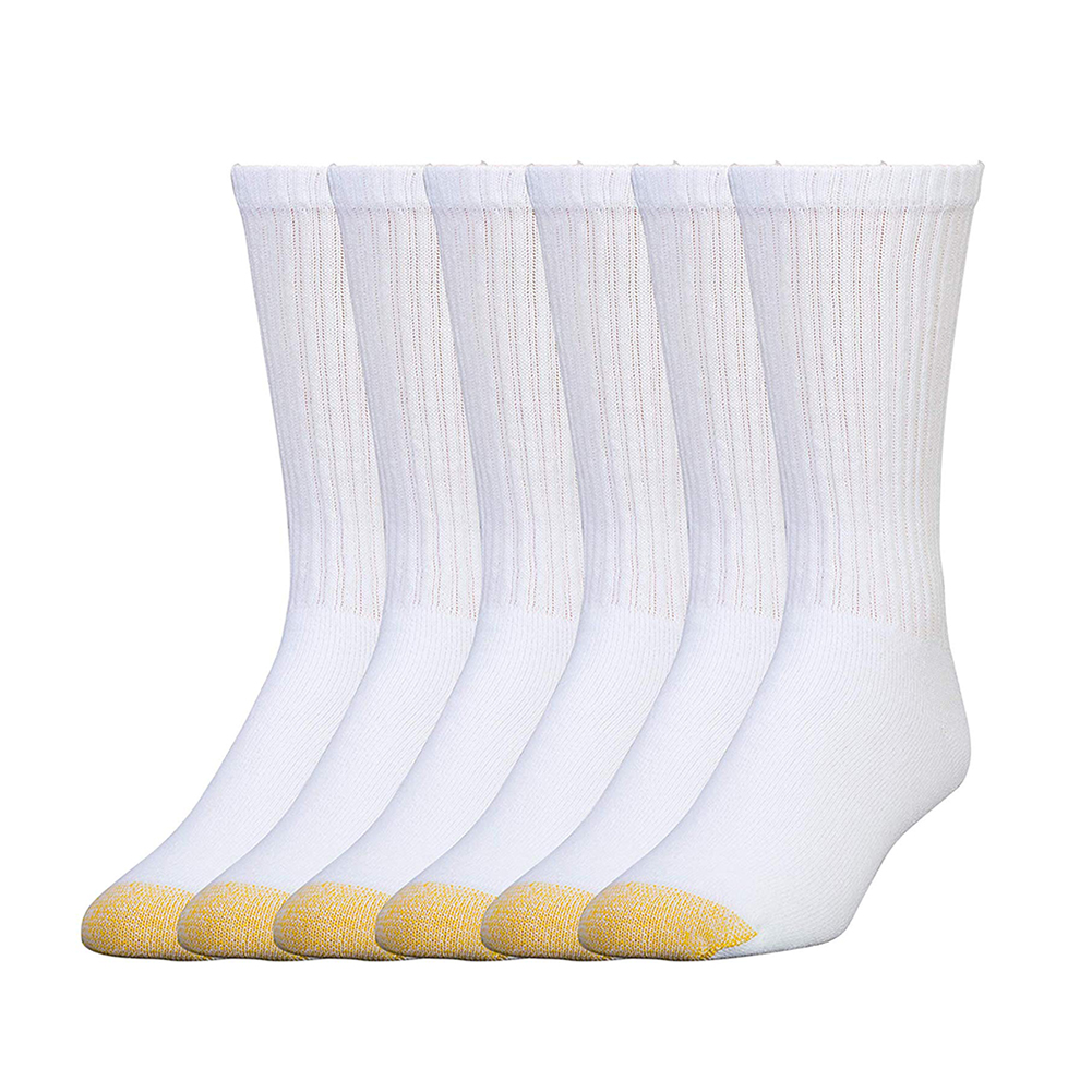 Pack of 6 New Gold Toe Men's Big & Tall Cotton Crew Socks 