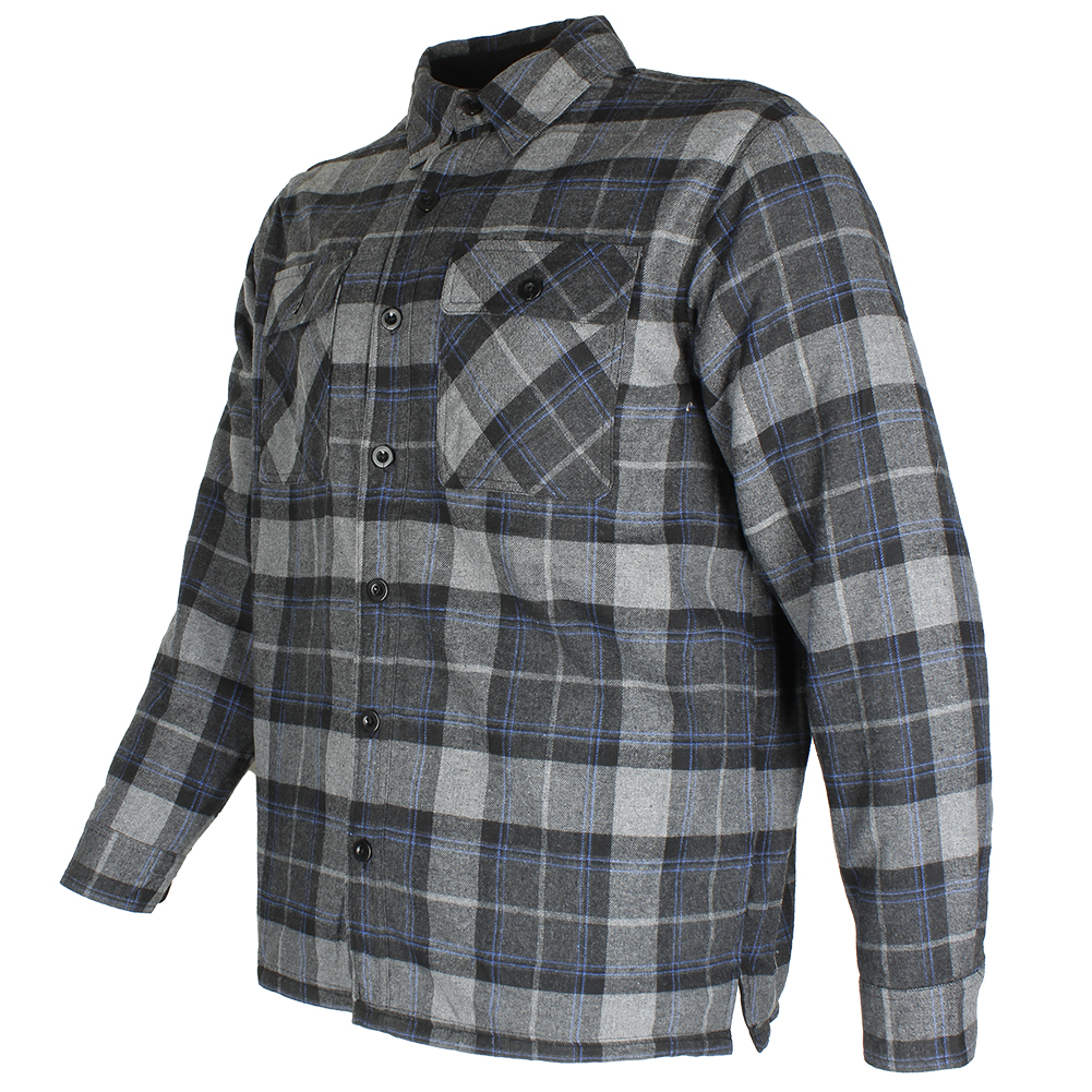 Maxxsel Men's Fleece Lined Button Front Side Pockets Flannel Plaid ...