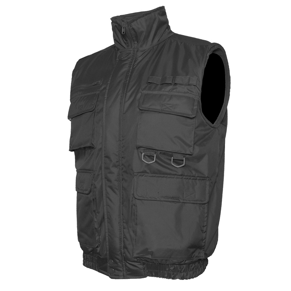 Mens Cargo Zipper Vest Utility Multiple Pockets Warm Fleece Lining ...