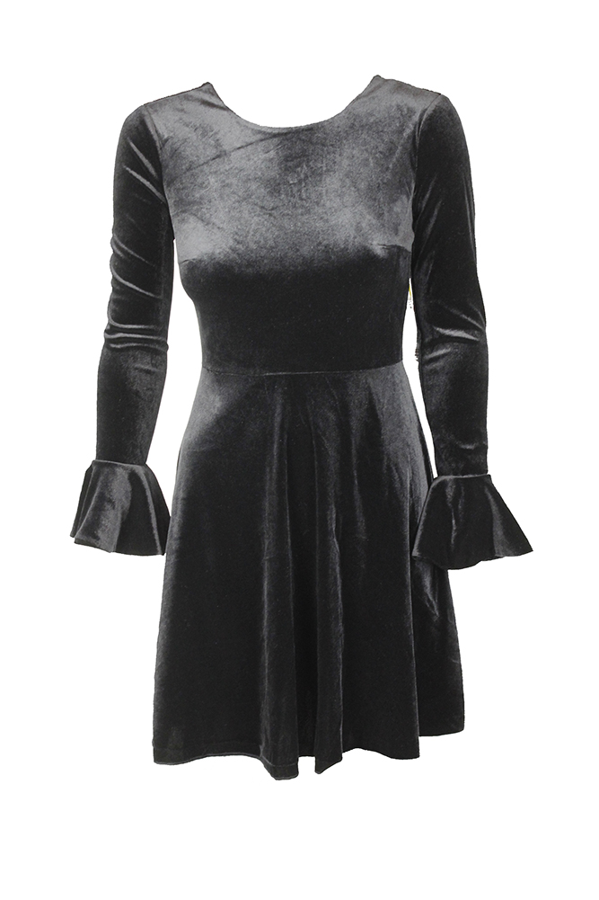 Cece Black Scoop Back Fit & Flare Velvet Dress XS MSRP: $118 | eBay