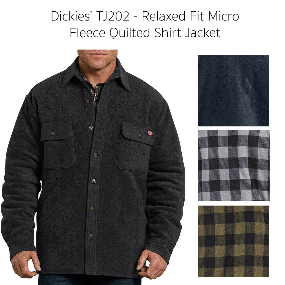 Мужская стеганая рубашка-рубашка Dickies TJ202 Relaxed Fit Icon из микрофлиса