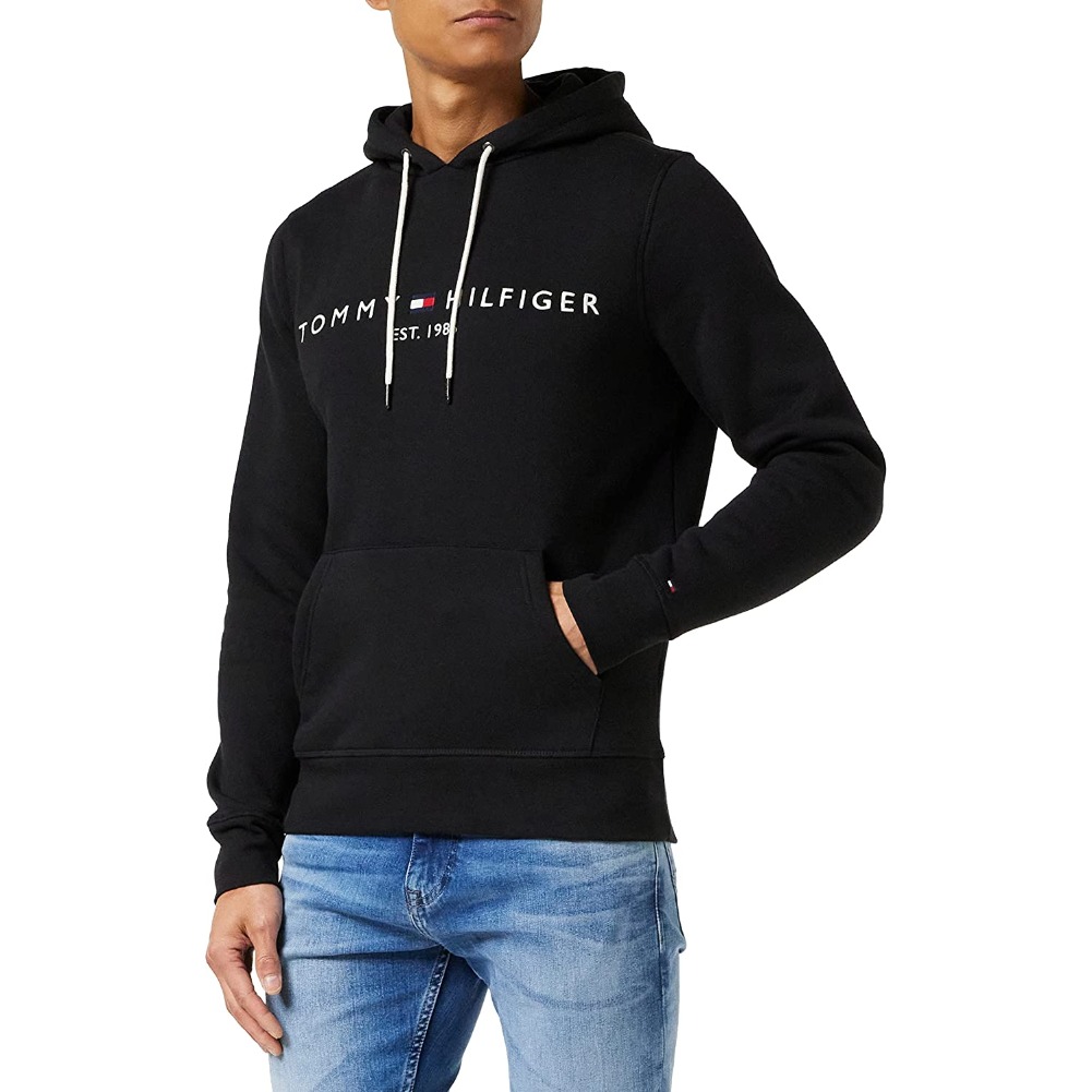 Tommy Hilfiger Men's Hoodie Fleece Lined Logo Sleeve Pullover Hooded ...