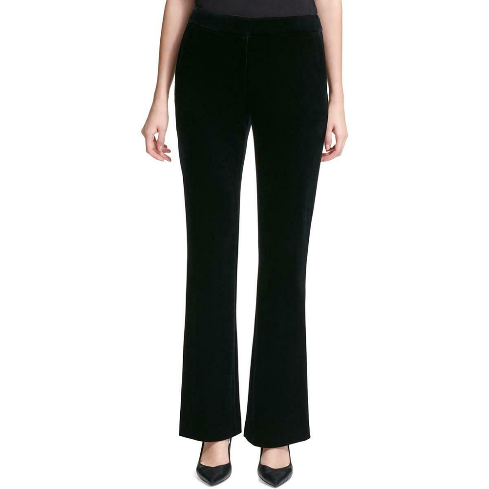 Черные бархатные повседневные брюки Calvin Klein с карманами 8