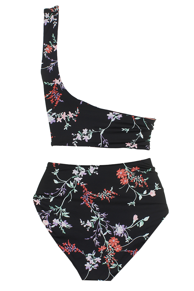 Bar Iii Black Multi Reversible One-Shoulder Cutout One-Piece Swimsuit L MSRP:$90 695159536618 | eBay