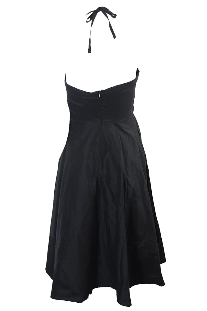 black fit and flare gown