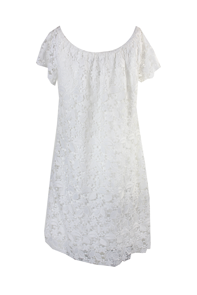 Lauren Ralph Lauren White Lace Off-The-Shoulder Dress 6 190866138303 | eBay