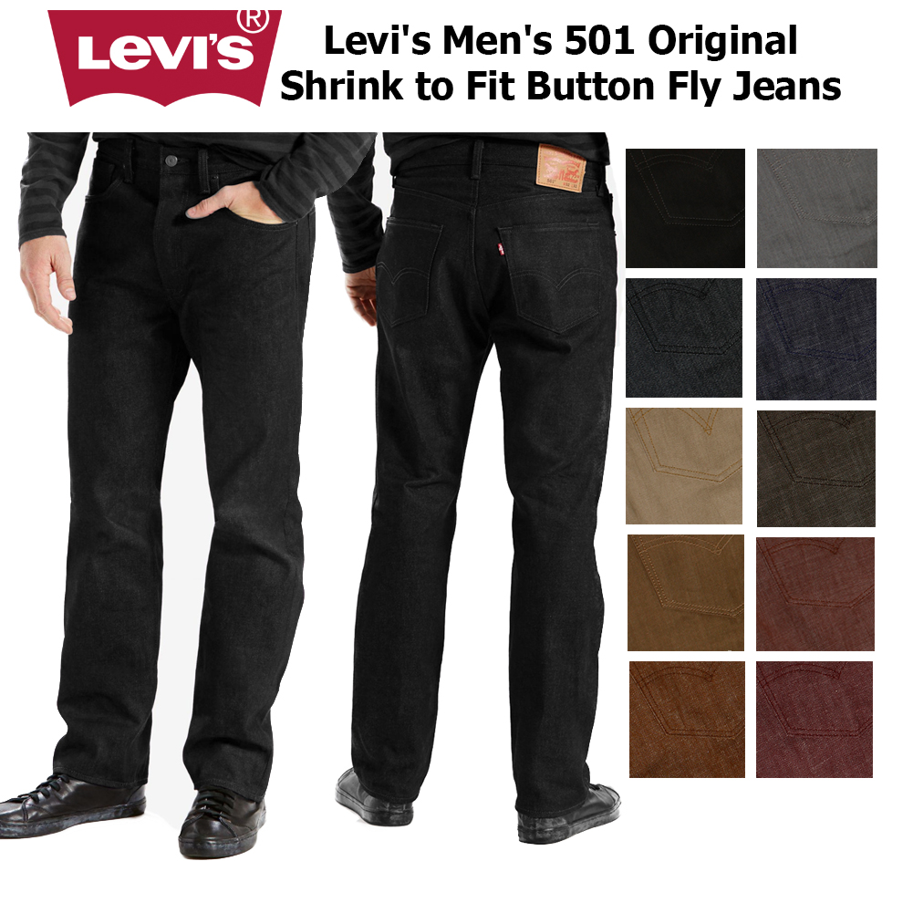 levi 501 shrink to fit button fly jeans