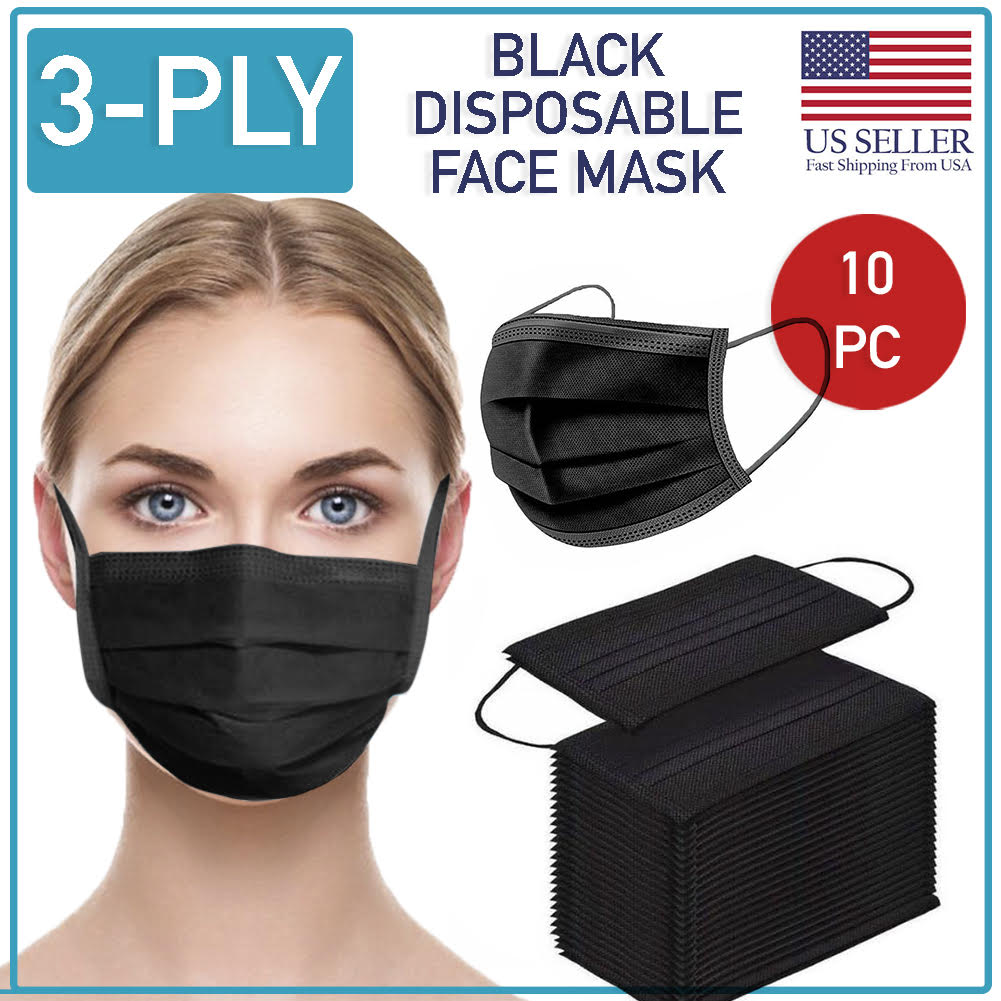 black surgical mask