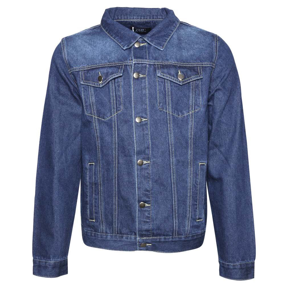 Mens Denim Jean Jacket Button Up Slim Fit Premium Cotton DBFL | eBay