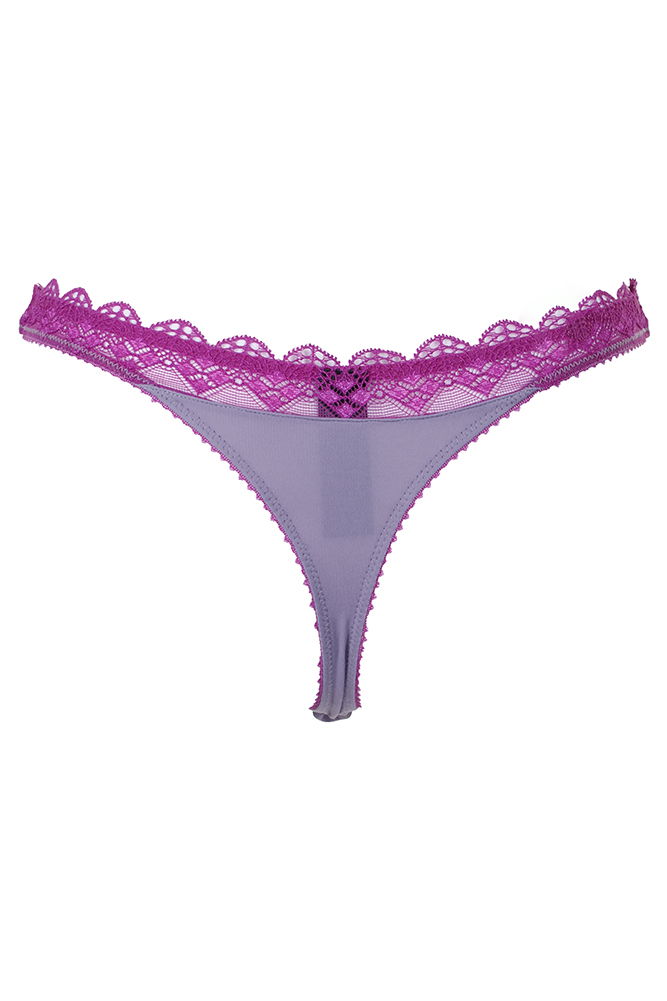Heidi By Heidi Klum Purple Magenta Geometric-Lace Thong L 757538637894 ...