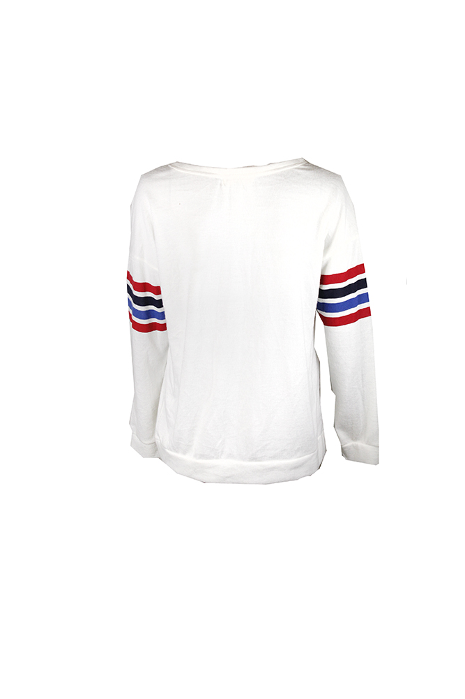 Hippie Rose Juniors White Striped Sleeve Boat Neck ...