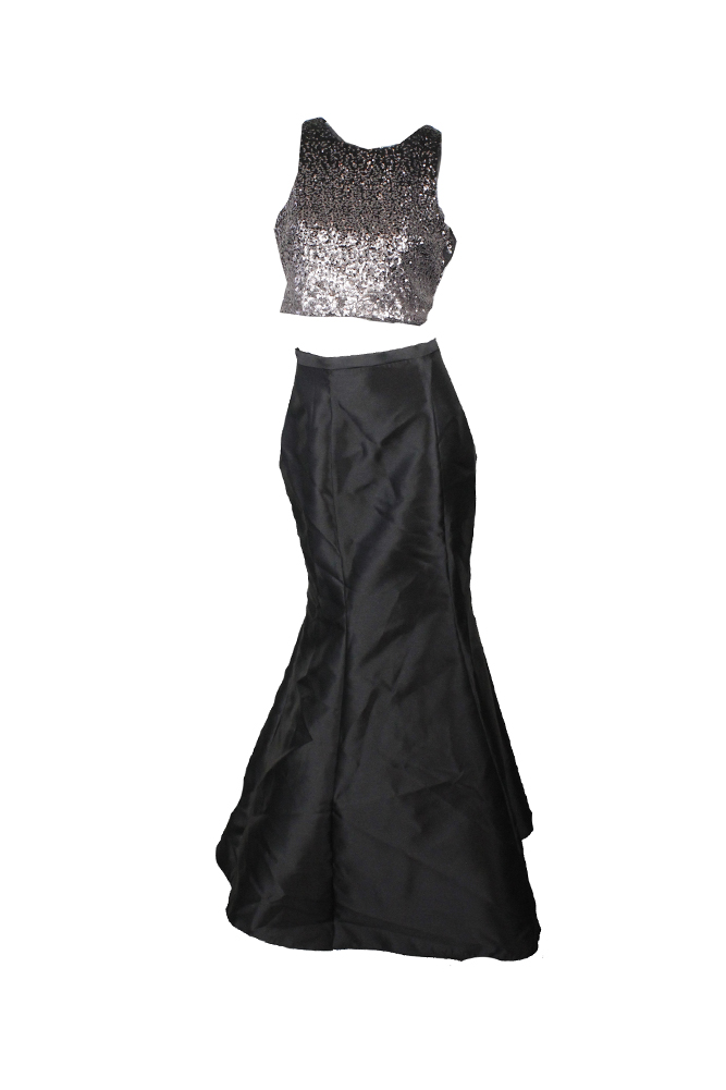 Серебристо-серое платье Xscape из 2 предметов без рукавов 2 шт.