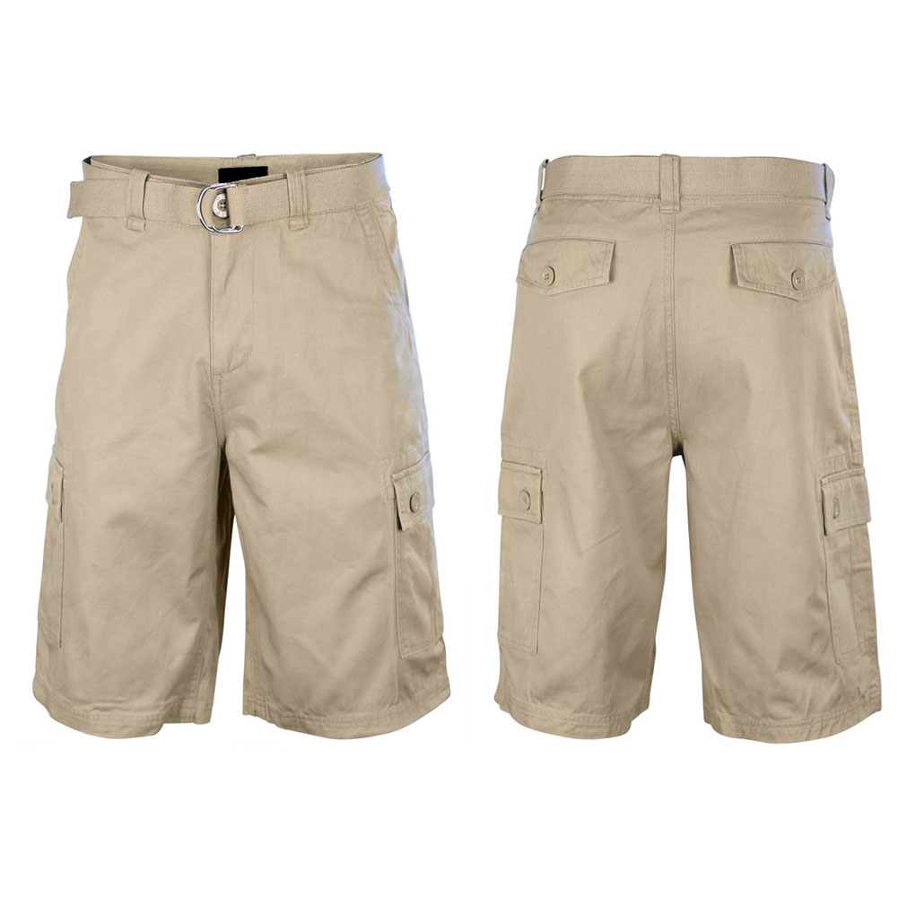 Men's Cotton Cargo Shorts Multiple Pockets Belt Casual Lose Fit | eBay