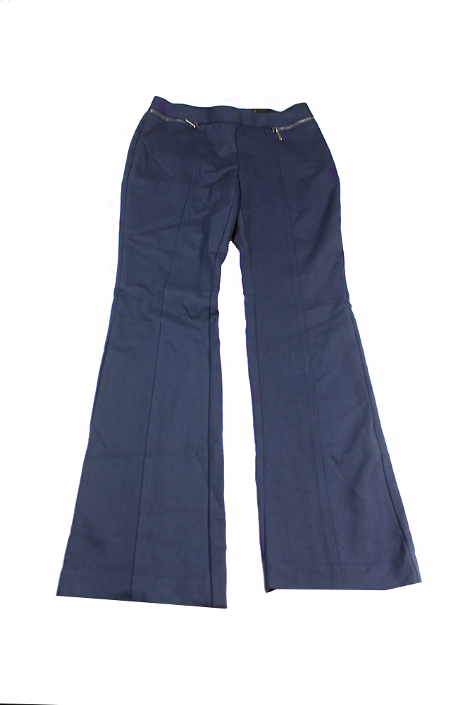 Темно-синие расклешенные брюки с молнией спереди Alfani XS